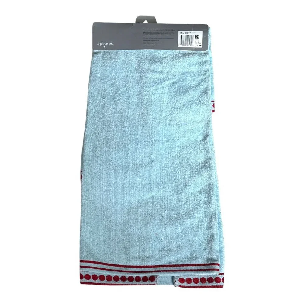 Vtg Martha Stewart 3-Piece Towel Set Holiday Train Embroidery 100% Cotton‎ KMart